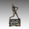 Estátua de esportes escultura de bronze do jogador de beisebol, Milo TPE-725